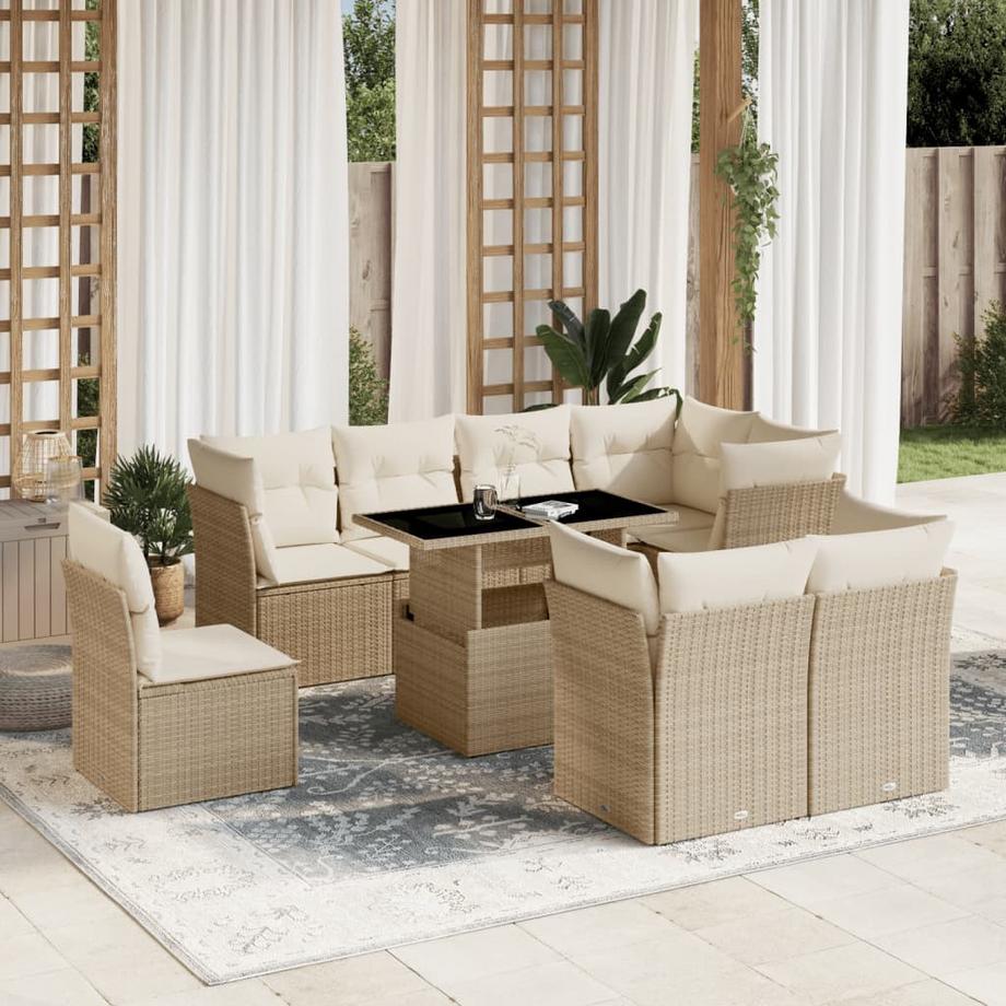 VidaXL Ensemble de canapés de jardin rotin synthétique  