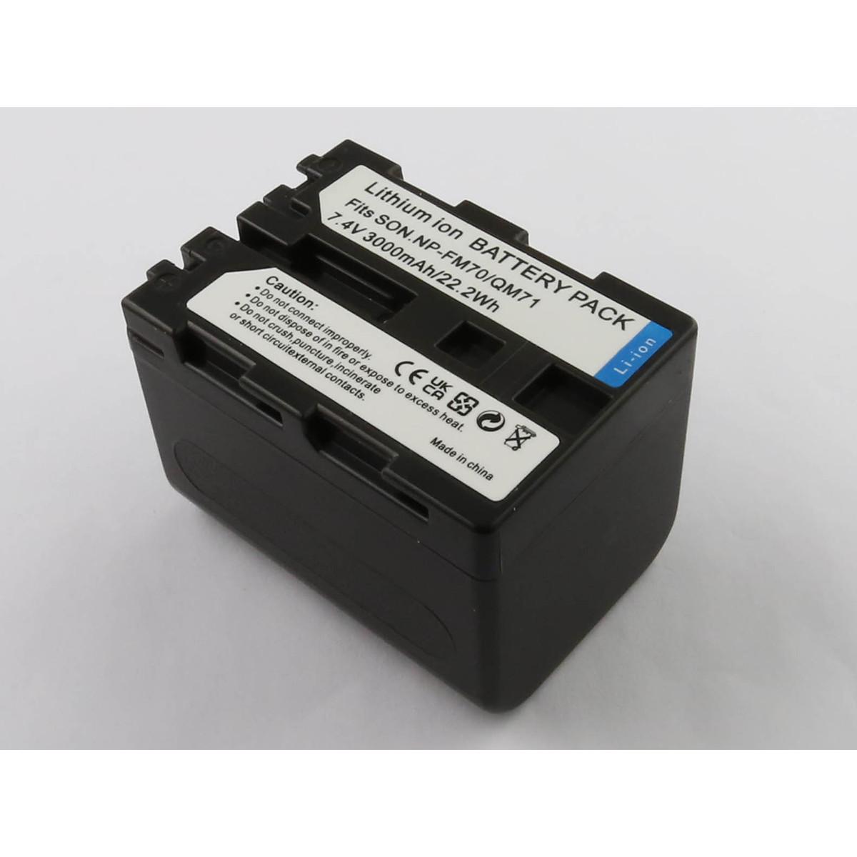 Avizar  Batteria per Sony NP-FM70 / NP-QM71 Videocamera Li-ion 7.4V 3000mAh 22.2Wh. 2Wh 