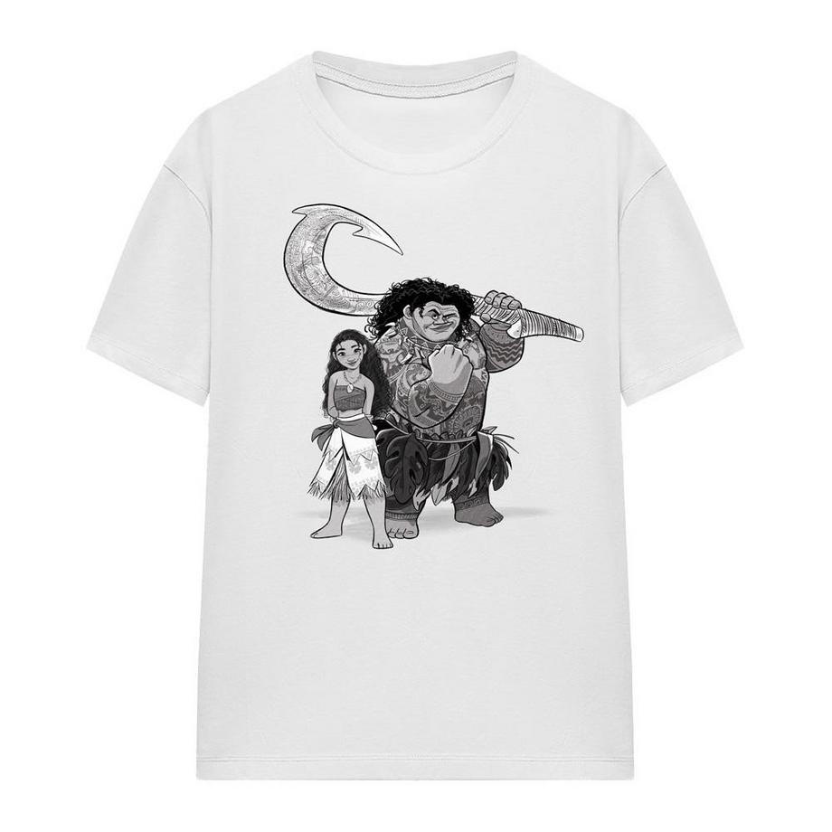 Tshirt motif Vaiana et Maui motiftyle croquis