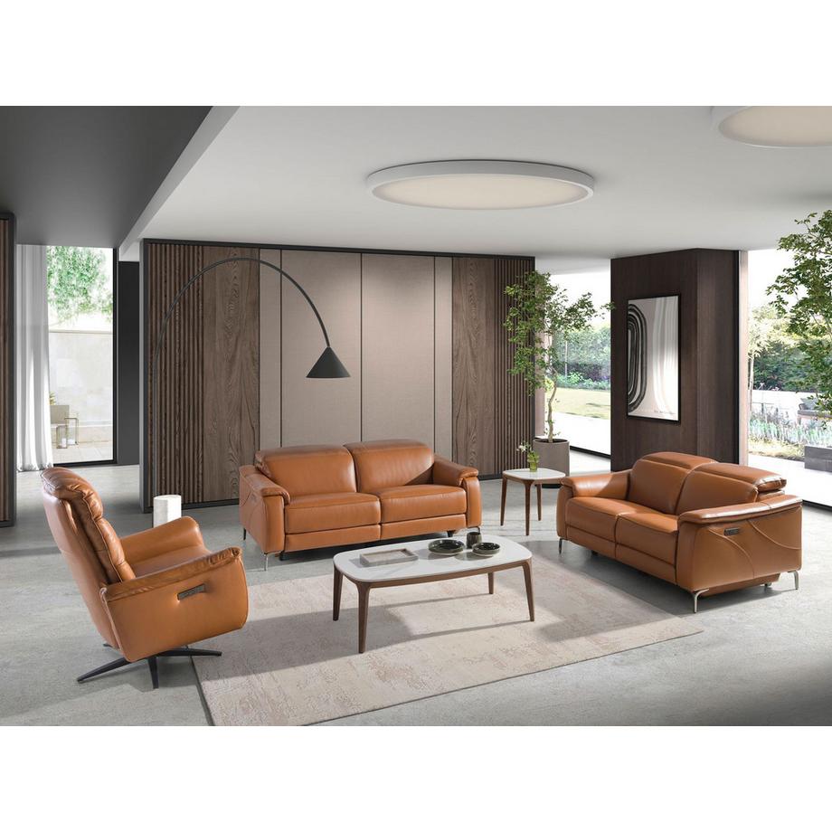 ANGEL CERDA Quadratischer Ecktisch aus Porzellanmarmor und Nussbaum  