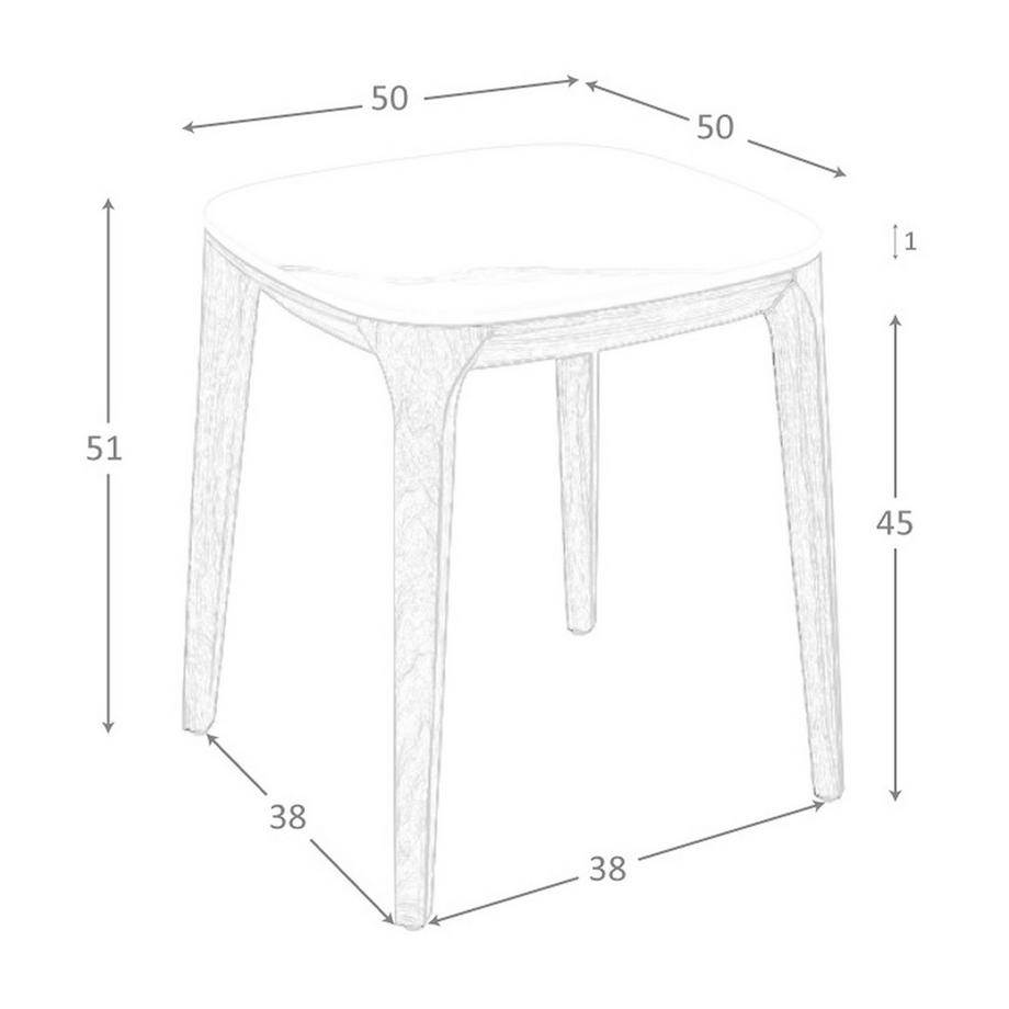 ANGEL CERDA Quadratischer Ecktisch aus Porzellanmarmor und Nussbaum  