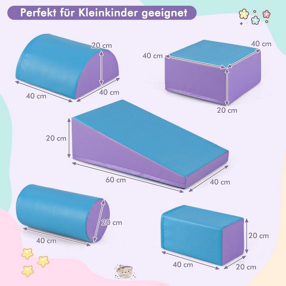 Northix  Schaumstoff-Spielbausteine-Set, 5-teilig 
