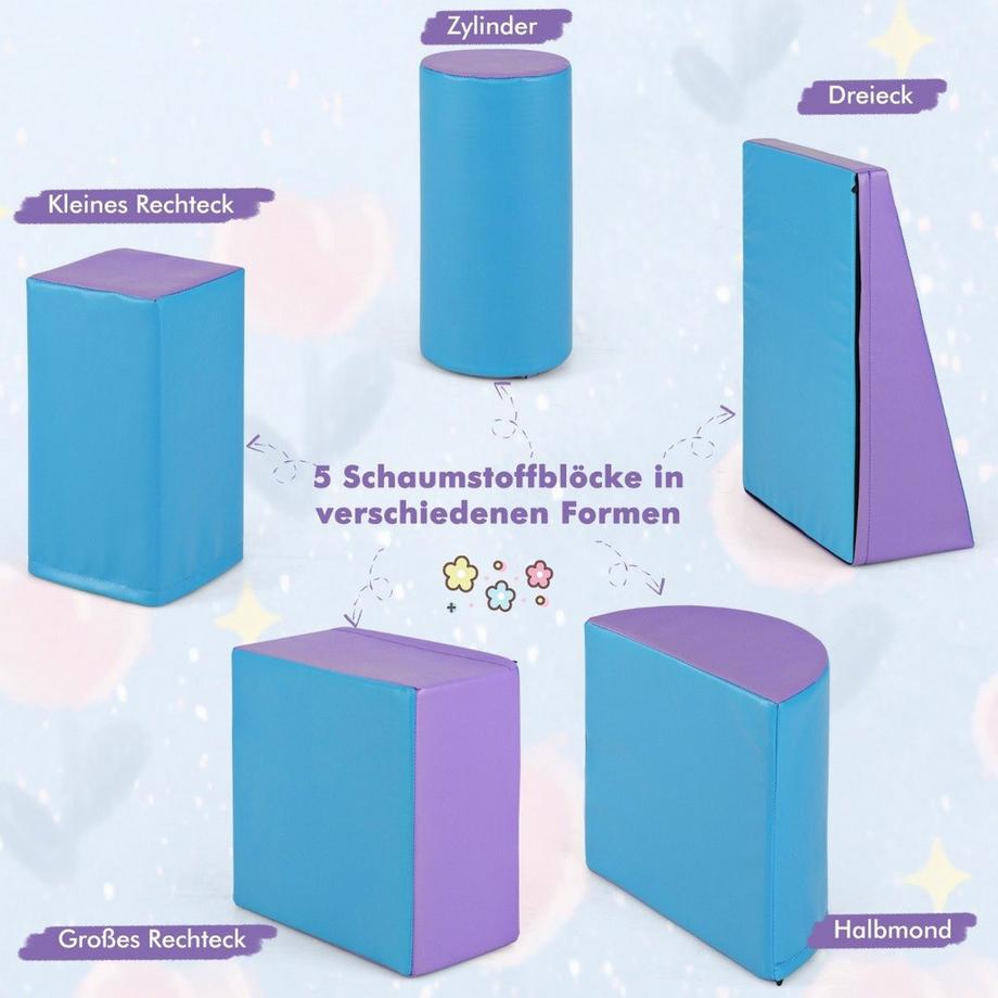 Northix  Schaumstoff-Spielbausteine-Set, 5-teilig 