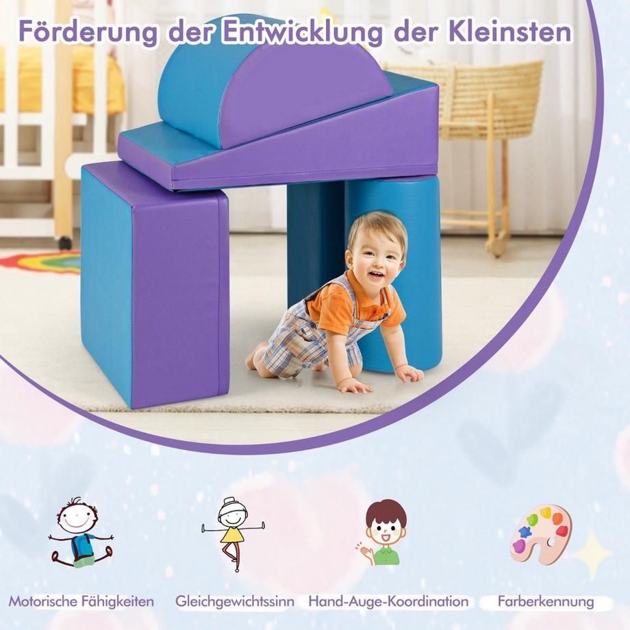 Northix  Schaumstoff-Spielbausteine-Set, 5-teilig 