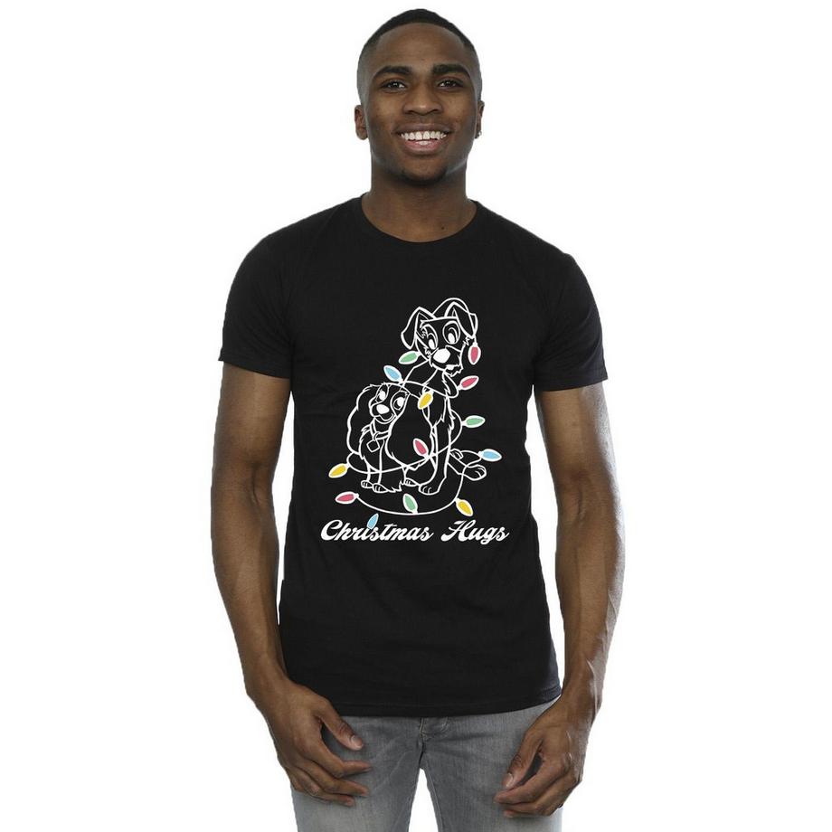 Disney Lady And The Tramp Christmas Hugs T-Shirt  
