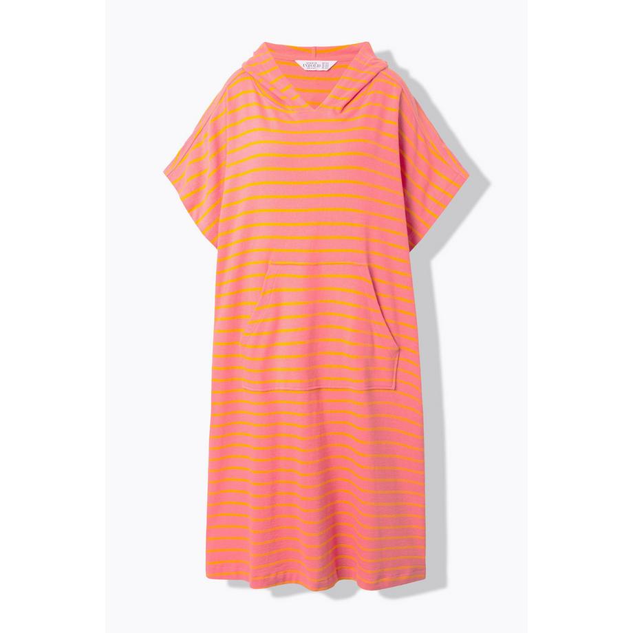 Studio Untold Abito Cape da Spiaggia Oversize a Righe in Felpa  