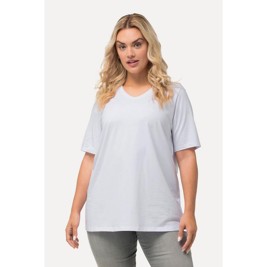 Ulla Popken T-shirt Coupe A Col V Manches Courtes  
