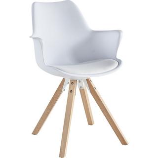 mutoni Chaise de salle à manger avec accoudoirs Glebstor blanc (lot de 2)  