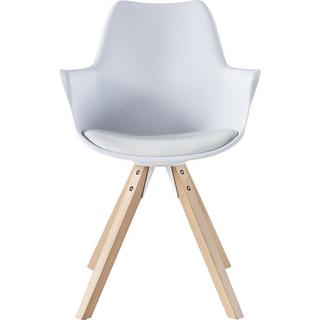 mutoni Chaise de salle à manger avec accoudoirs Glebstor blanc (lot de 2)  