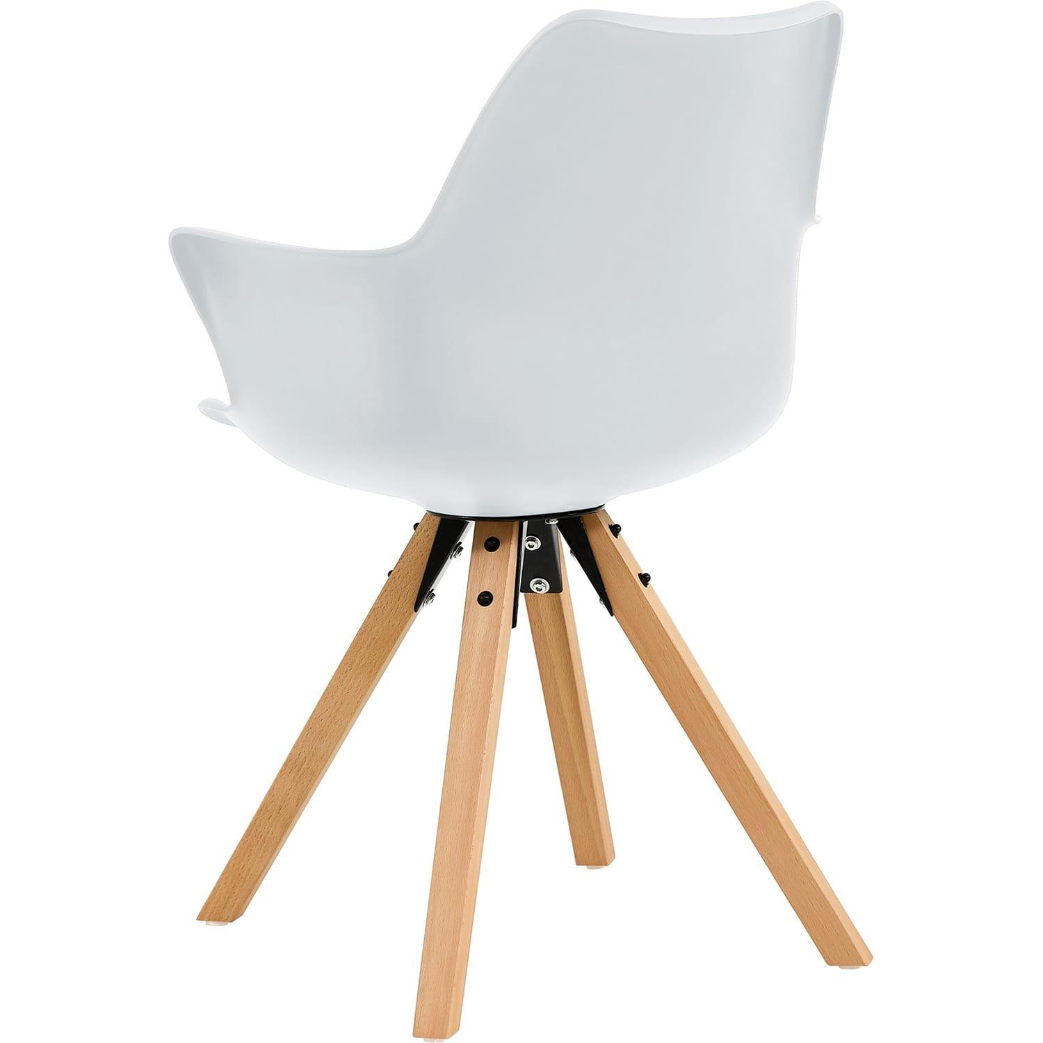 mutoni Chaise de salle à manger avec accoudoirs Glebstor blanc (lot de 2)  