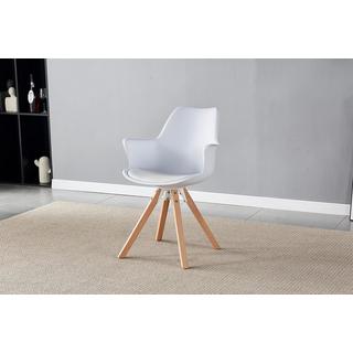 mutoni Chaise de salle à manger avec accoudoirs Glebstor blanc (lot de 2)  