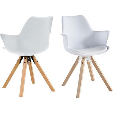 Chaise de salle à manger avec accoudoirs Glebstor blanc (lot de 2)