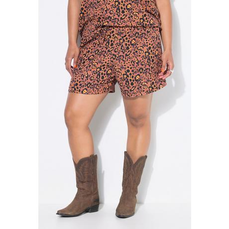 Studio Untold Musselin Wide Leg Leopard Print Shorts  