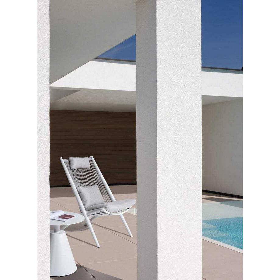 mutoni Jardin Table d'appoint Aloha ronde 50x50 blanche  