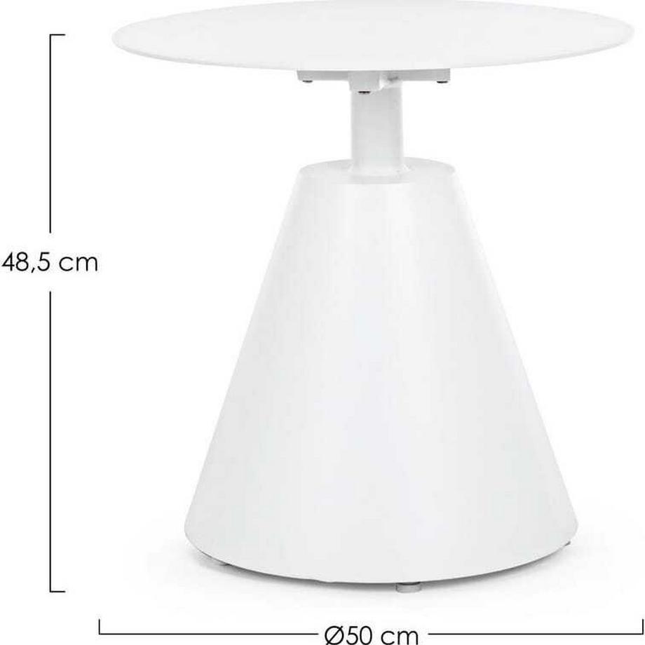 mutoni Jardin Table d'appoint Aloha ronde 50x50 blanche  