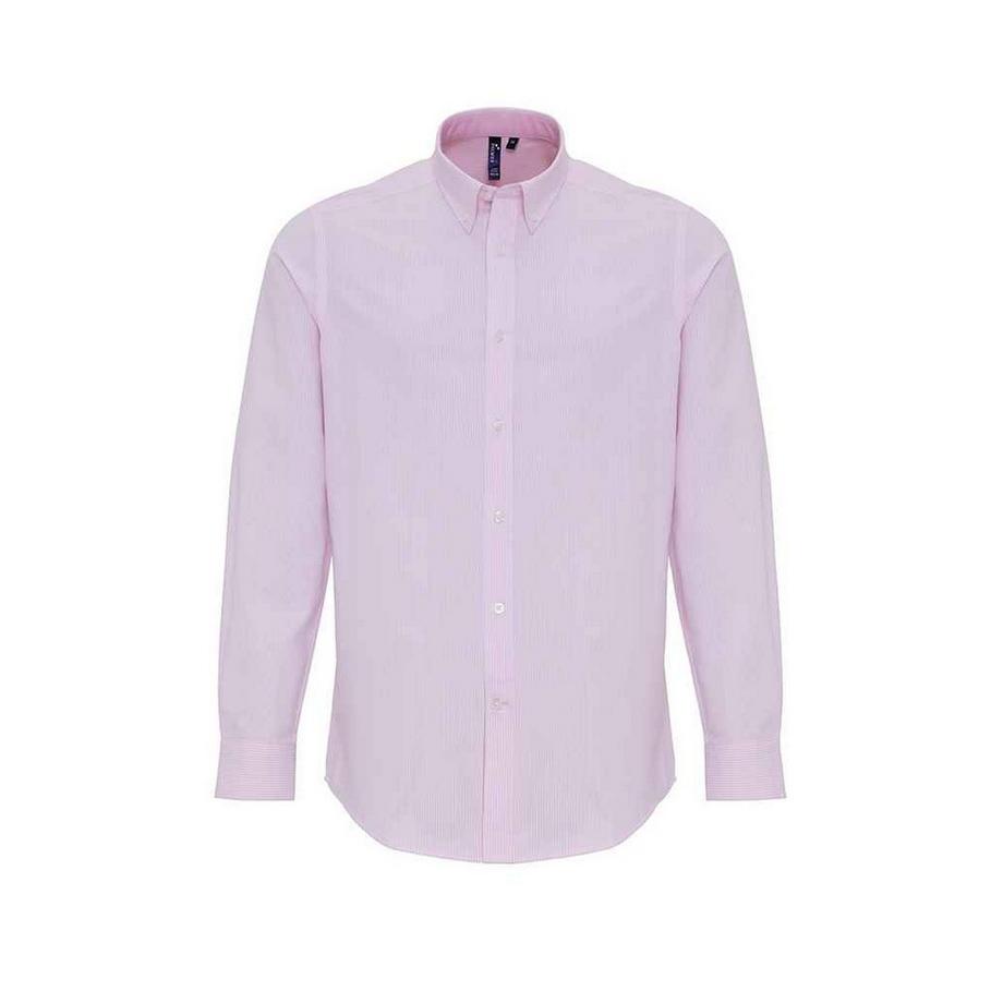 PREMIER Camicia a Maniche Lunghe a Righe con Colletto Button-Down Slim Fit  