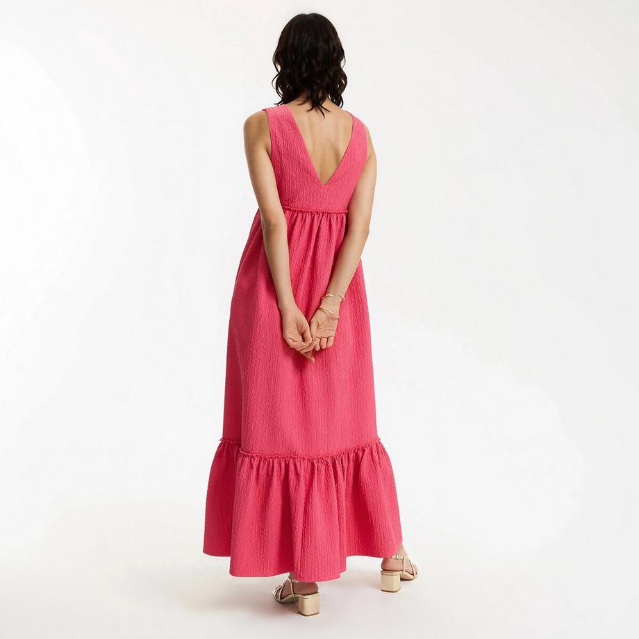 La Redoute Collections Langes ärmelloses V-Ausschnitt Kleid mit Volants  