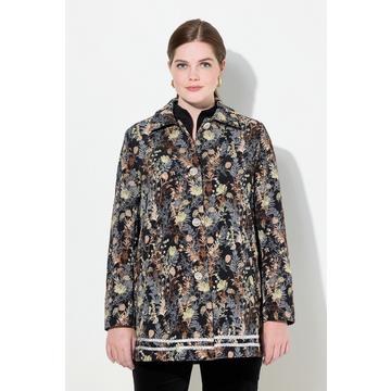 Veste à col chemise, tissu Jacquard à motif, boutons fantaisie
