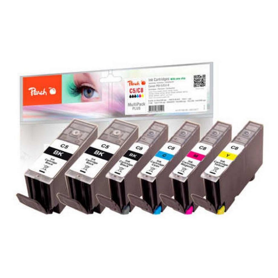 Tintenpatronen Canon GI-5 / CLI-8 (2x BK, 1x PBK, 1x C, 1x M, 1x Y)