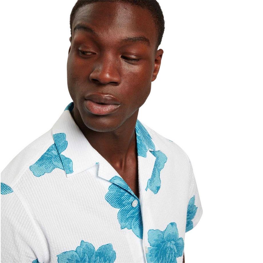 TED BAKER Camicia Maniche Corte Seersucker  