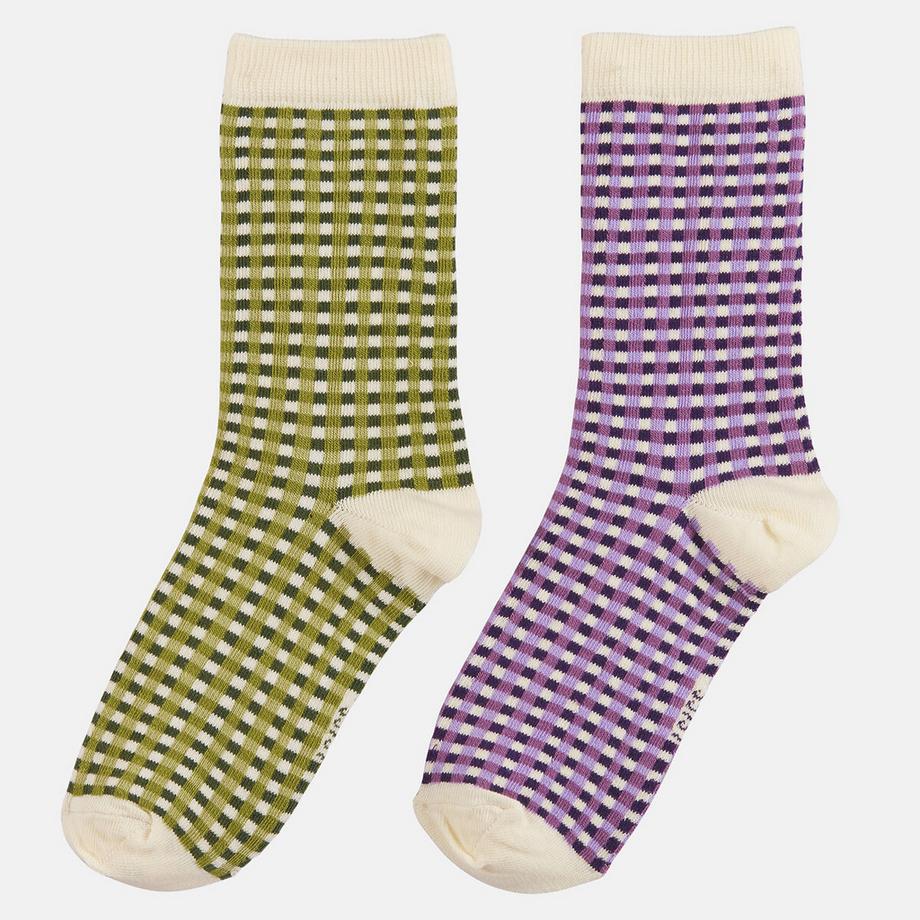 La Redoute Collections 2er-Pack karierte Wadensocken  