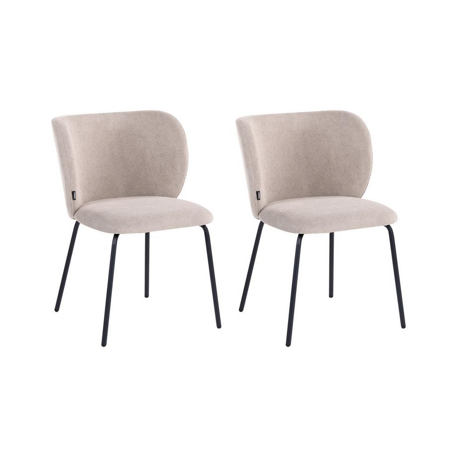 Lot de 2 chaises de salle à manger en Tissu Traditionnel CALERA