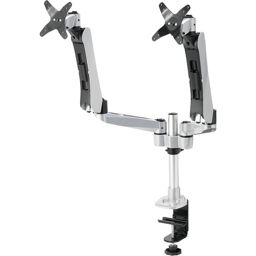 SpeaKa Professional  Flex 2fach Monitorhalter, Tischmontage mit Gasdruck-Technik mit Grommet- und C-Klemme 