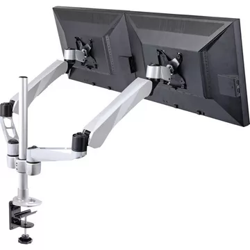 Flex 2fach Monitorhalter, Tischmontage mit Gasdruck-Technik mit Grommet- und C-Klemme