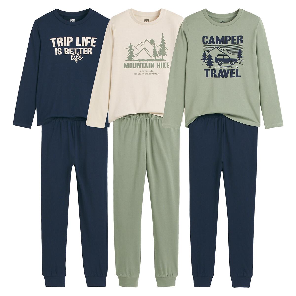 La Redoute Collections  3er-Pack Pyjamas mit Messageprint und Bergmotiv 