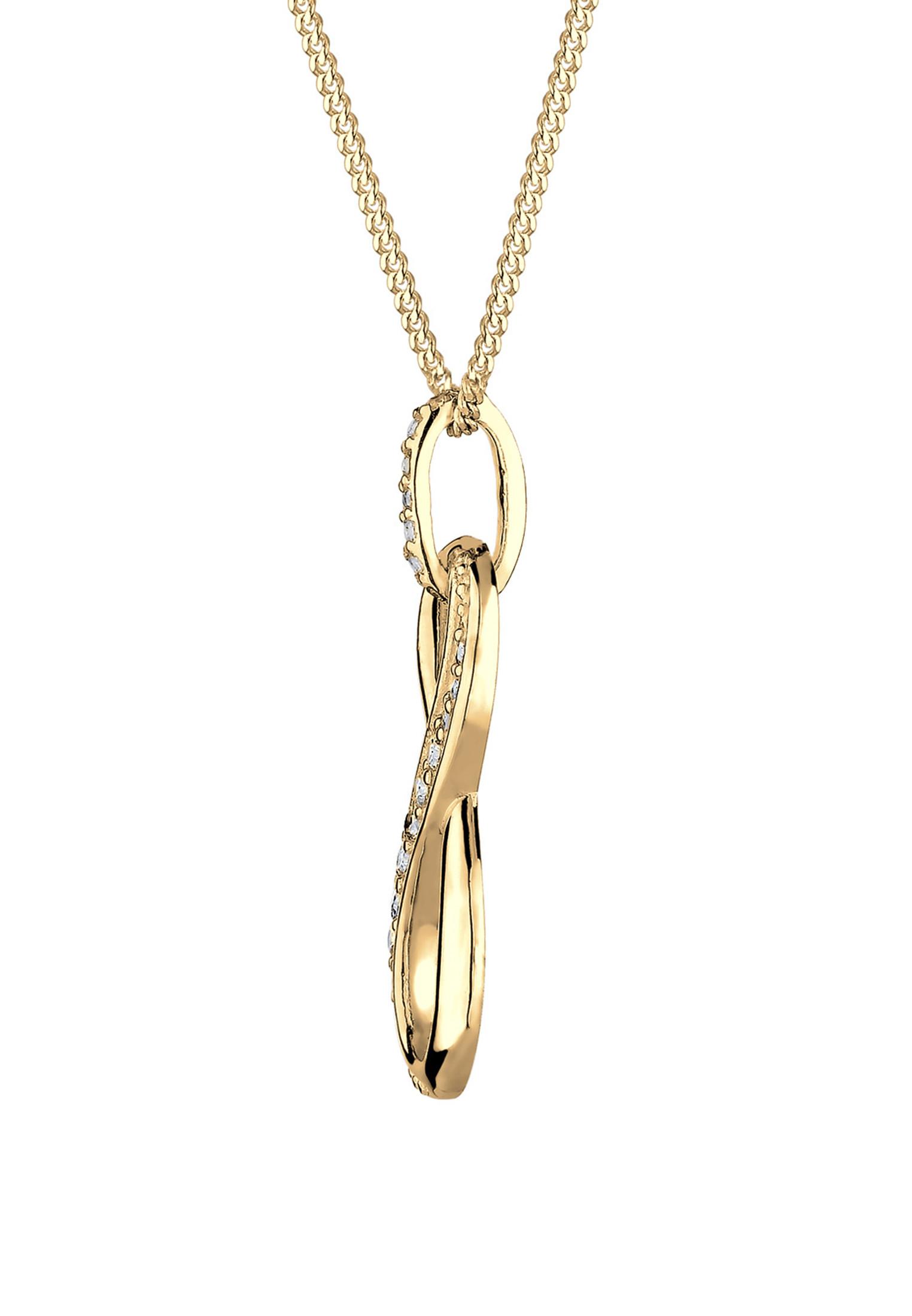 Elli  Collier Femmes Pendentif Infinité Infini Avec Cristaux De Zirconium 
