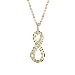 Elli  Collier Femmes Pendentif Infinité Infini Avec Cristaux De Zirconium 