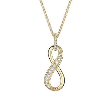 Collier Femmes Pendentif Infinité Infini Avec Cristaux De Zirconium