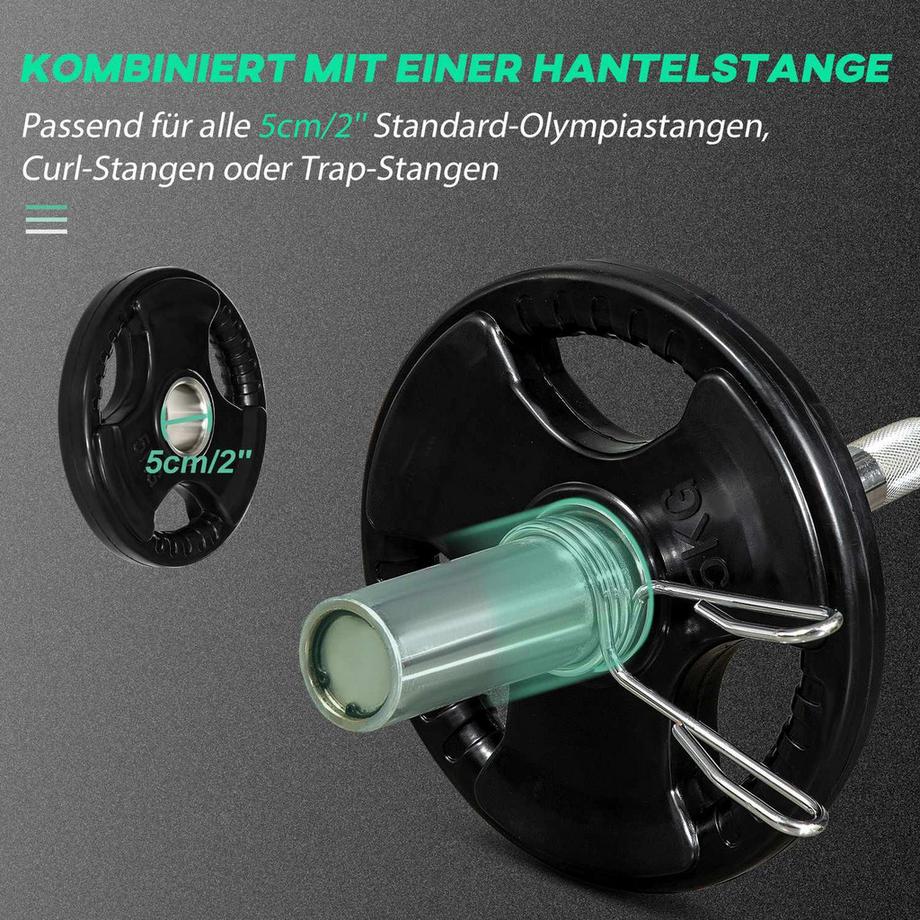 Northio  Hantelscheiben 2Er-Set Tri-Grip 2 X 5 Kg Gummierte Olympiascheiben, Bodenschonend, 5 Cm Bohrung, Drei Griffe, Krafttraining 