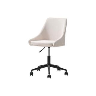 Vente-unique Chaise de bureau - Velours côtelé - Crème et noir - Hauteur ajustable - MASURIE  