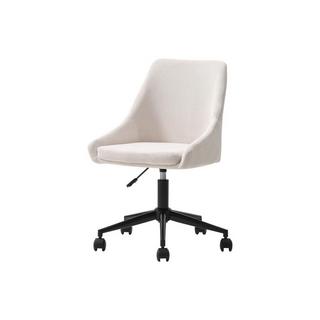 Vente-unique Chaise de bureau - Velours côtelé - Crème et noir - Hauteur ajustable - MASURIE  