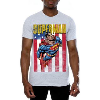 SUPERMAN Drapeau Américain Imprimé Graphique T-Shirt  