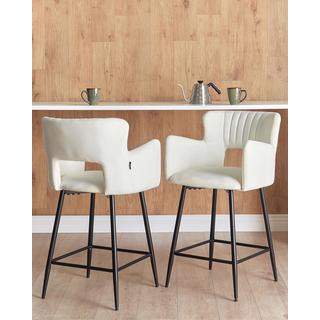Beliani Set di 2 sedie alte en Velluto Moderno SANILAC  