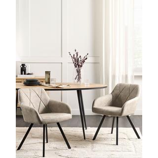 Beliani Esszimmerstuhl 2er Set aus Stoff Glamourös MONEE  