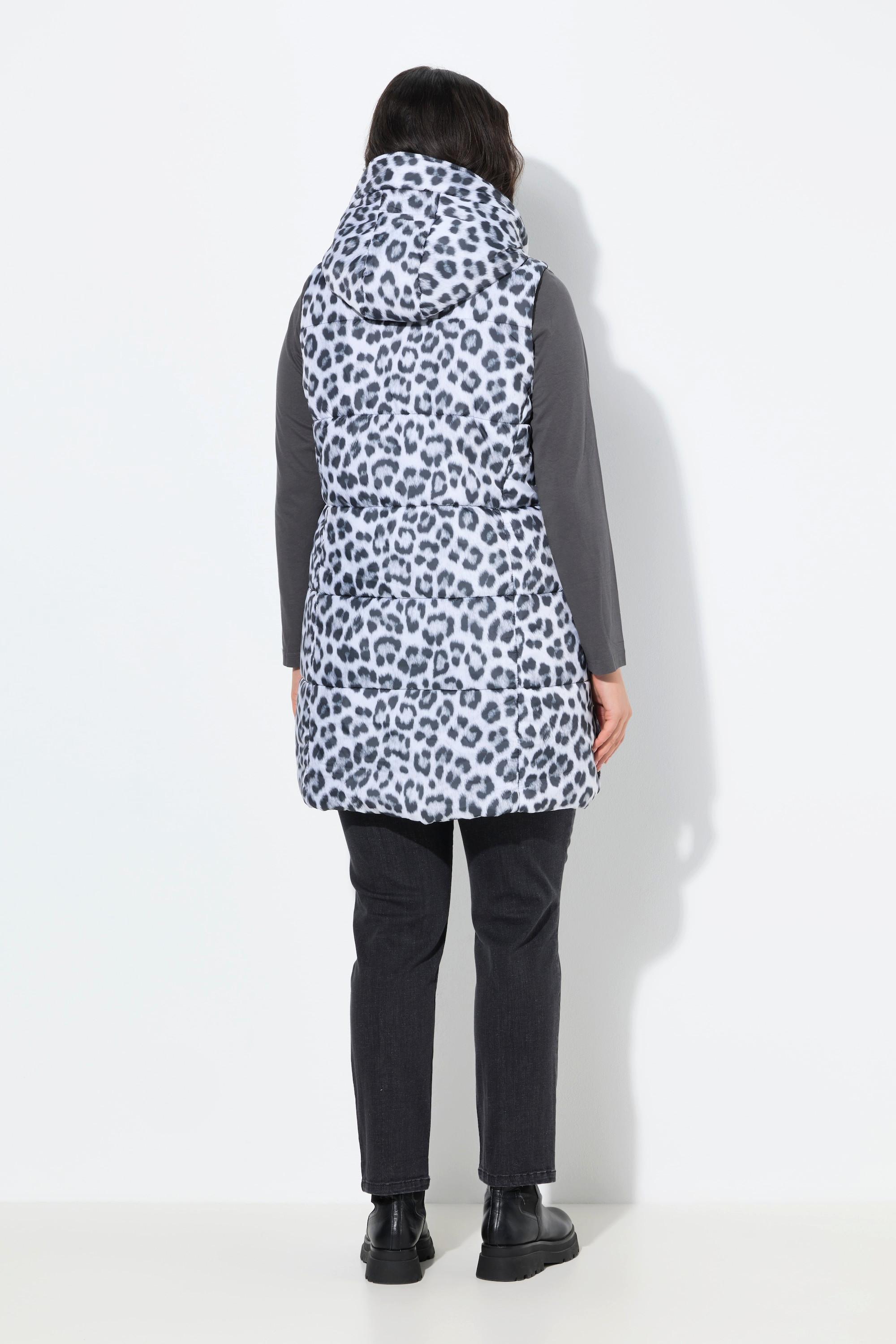 Ulla Popken Gilet Lungo Trapuntato con Stampa Idrorepellente  