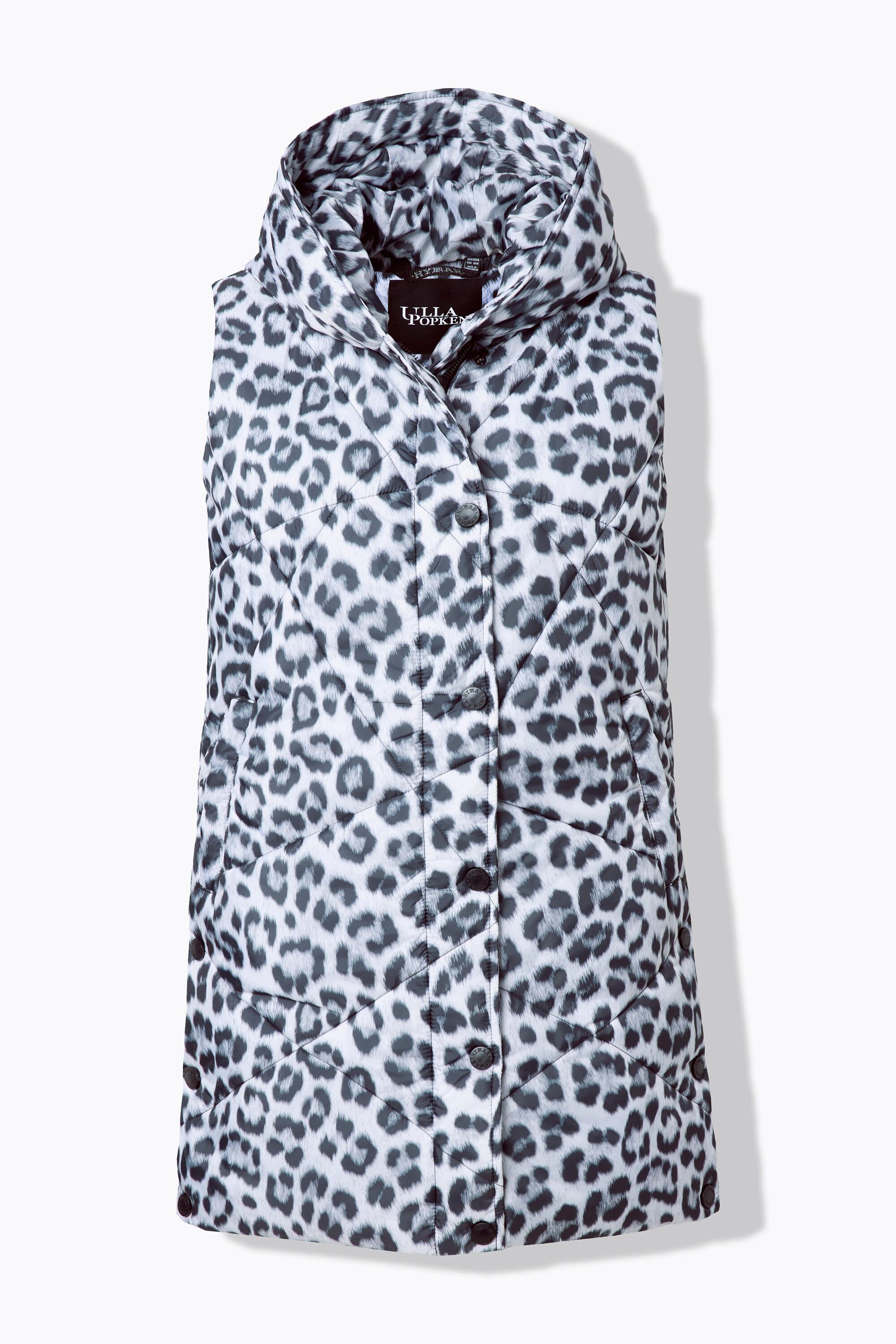 Ulla Popken Gilet Lungo Trapuntato con Stampa Idrorepellente  