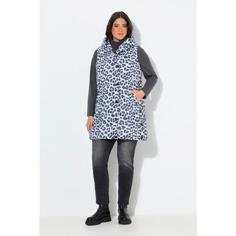 Ulla Popken Gilet Lungo Trapuntato con Stampa Idrorepellente  