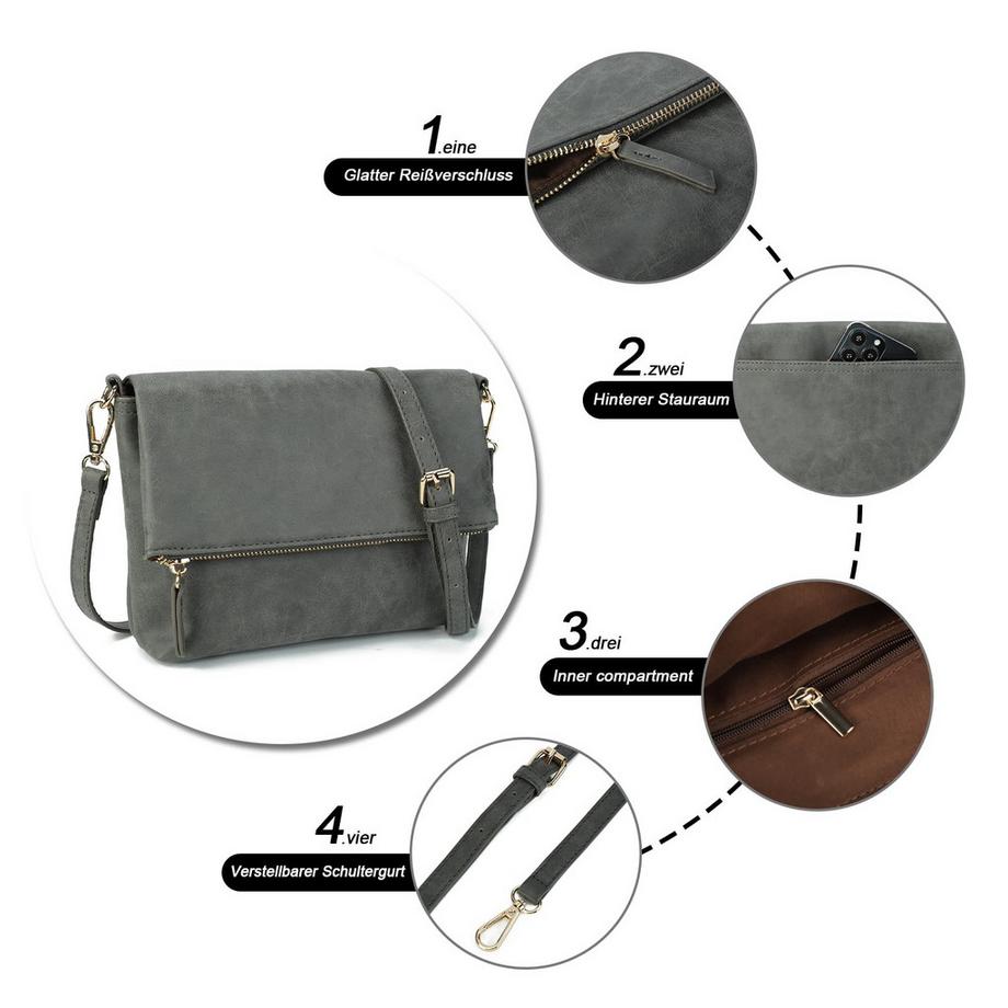 Only-bags.store Borsa a Tracolla Piccola in Pelle PU  