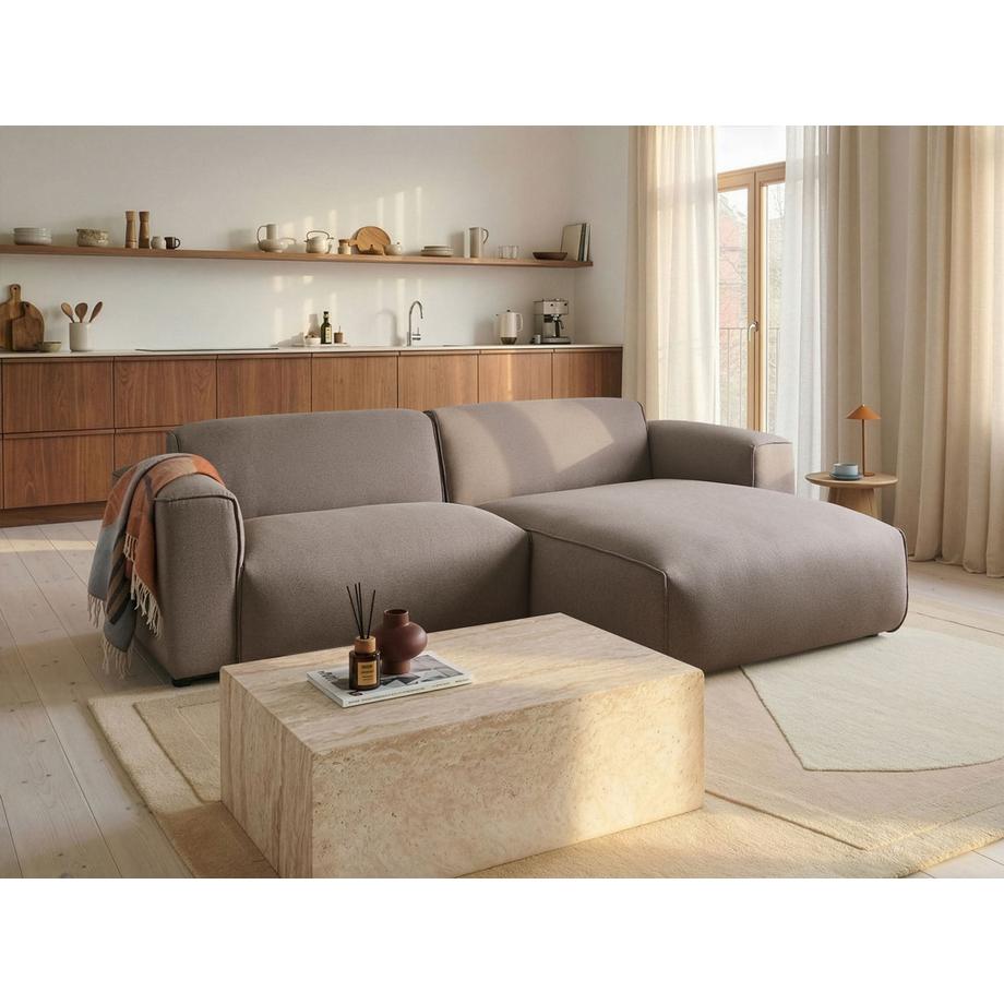 Beliani Linksseitiges Ecksofa aus Stoff Modern FAABORG  