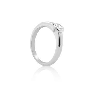 MUAU Schmuck  Bague Solitaire Diamant 0.10ct. or blanc 750 