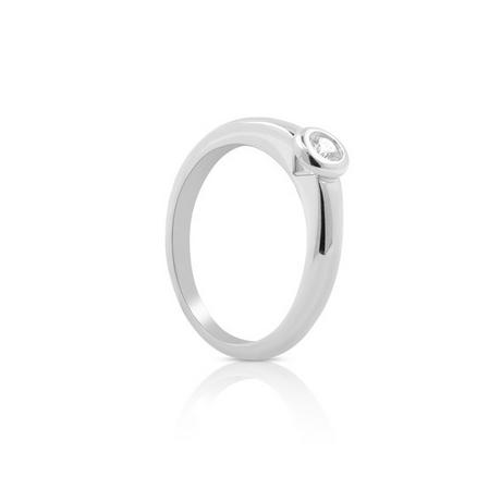 MUAU Schmuck  Bague Solitaire Diamant 0.10ct. or blanc 750 