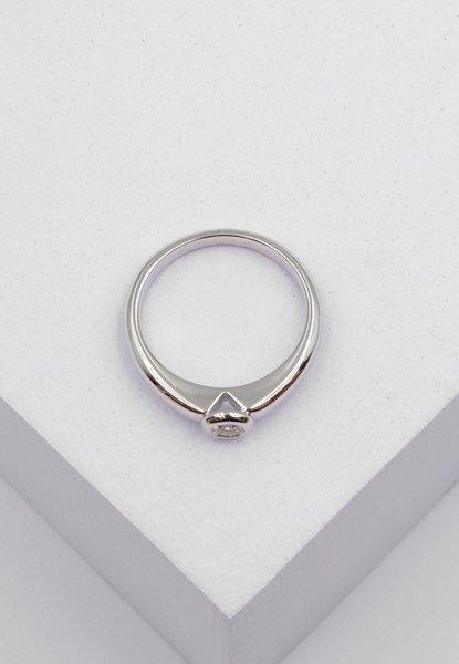 MUAU Schmuck  Bague Solitaire Diamant 0.10ct. or blanc 750 