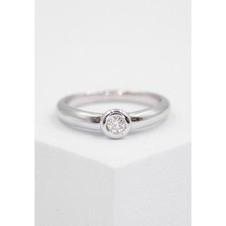 MUAU Schmuck  Bague Solitaire Diamant 0.10ct. or blanc 750 