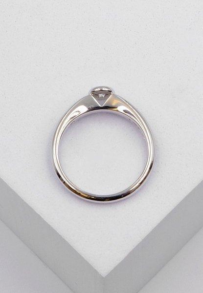 MUAU Schmuck  Solitaire Ring Diamant 0.10ct. Weissgold 750 