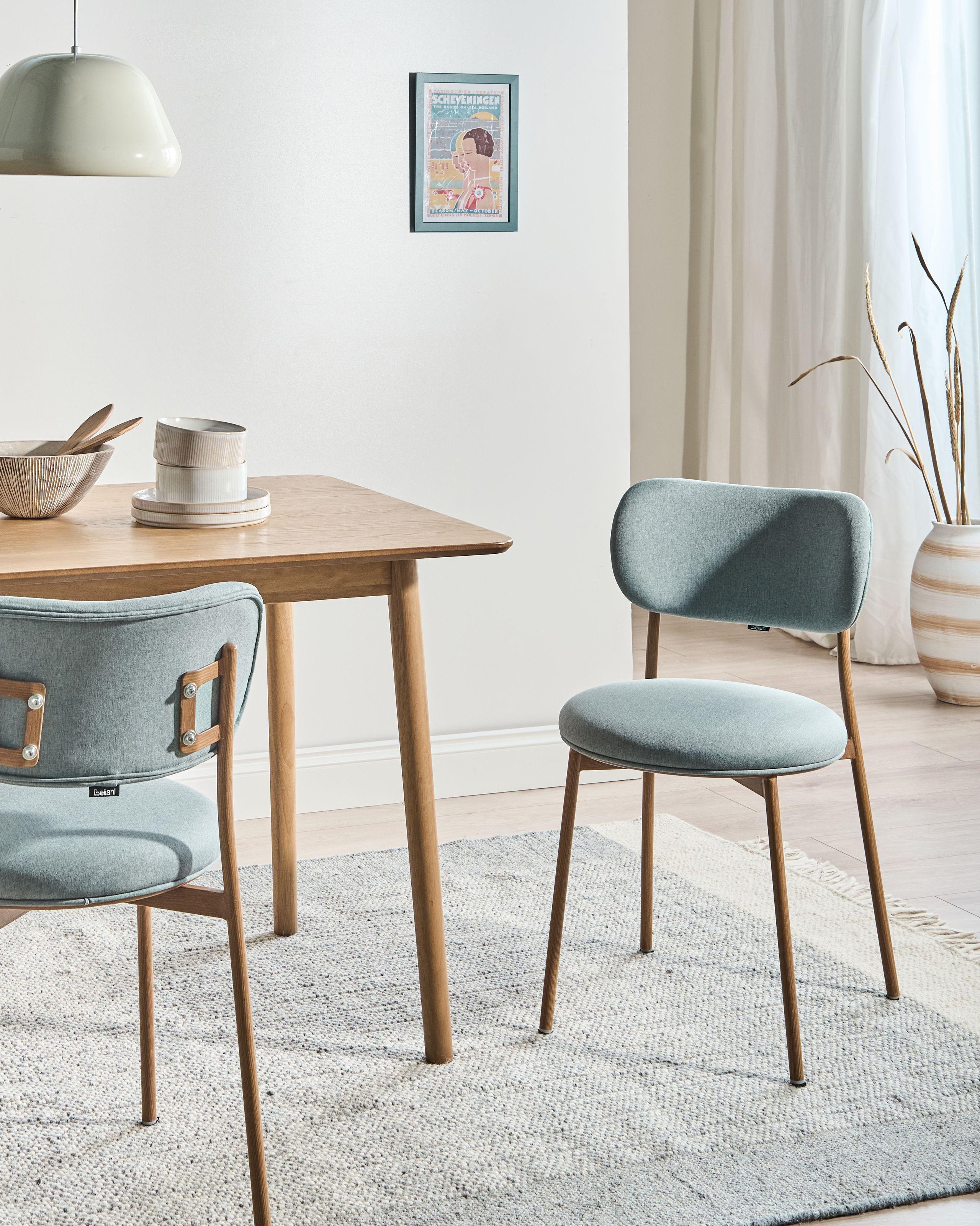 Beliani Esszimmerstuhl 2er Set aus Stoff Skandinavisch CASEY  