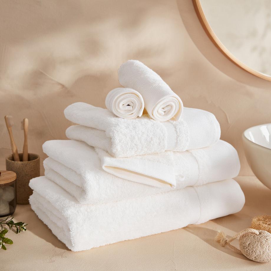 La Redoute Intérieurs Lot de 4 gants de toilette coton peigné 600g/m2  